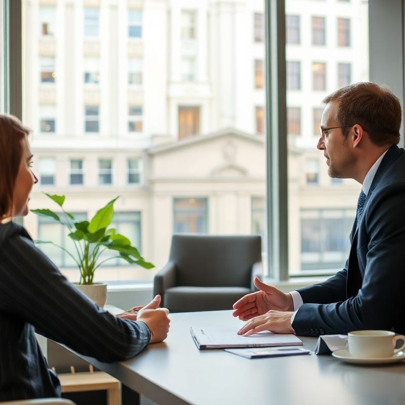 A one-on-one admissions conversation in a bright Melbourne meeting room